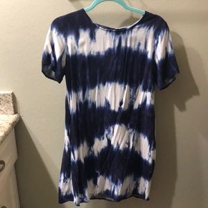 Blue and white tie dye dress